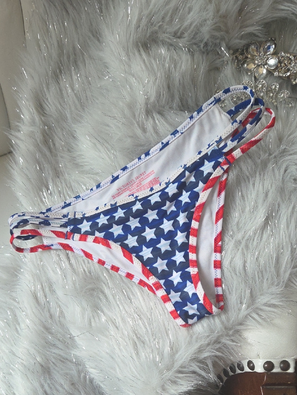 Victoria's Secret Red, White & Blue Star Bikini Bottoms